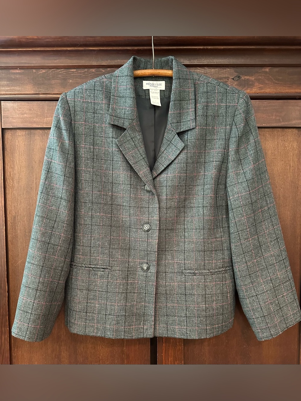 Vintage Henry-Lee Petites • plaid suit blazer • coat • jacket